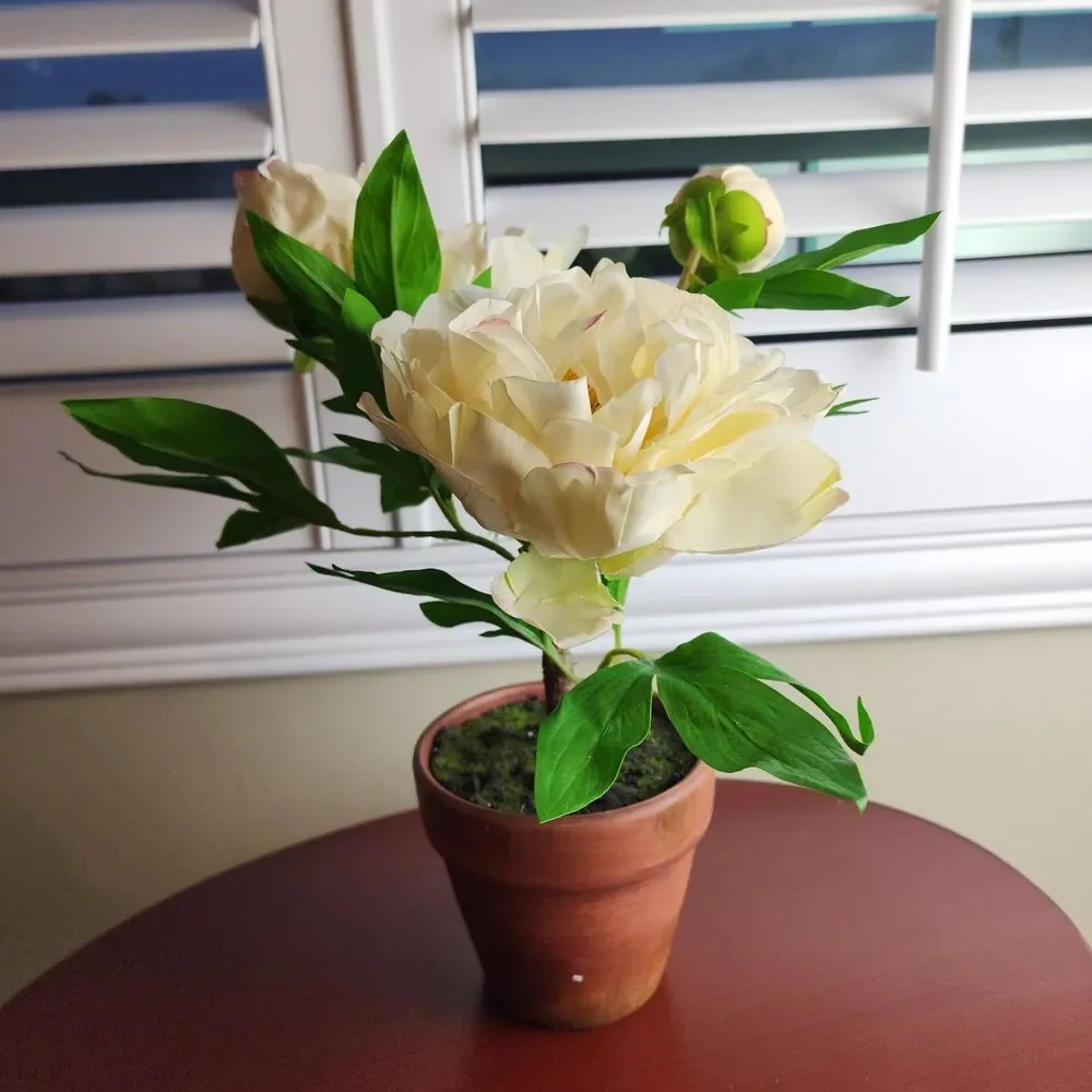 Artificial Faux Soft Touch Flower Plant in Pot Indoor Home Decoration
